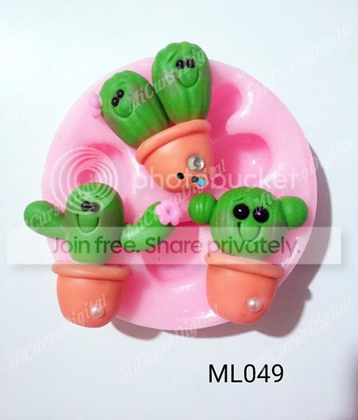 Molde silicona Cactus para manualidades y artesanías en porcelanicrón