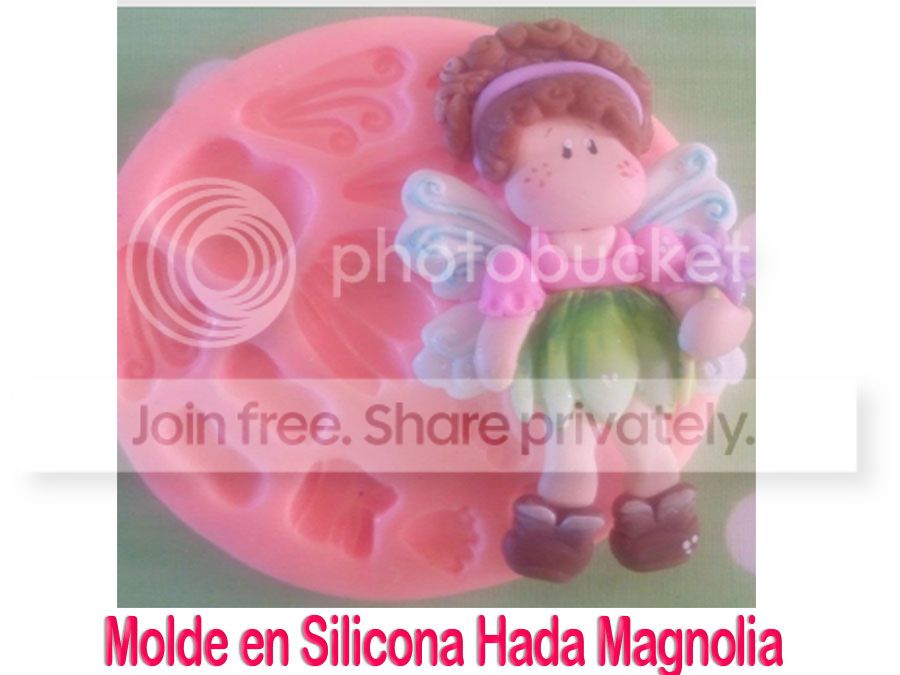 Molde silicona hada magnolia para llaveros y prendedor en pasta