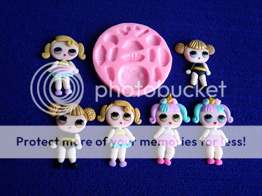 Molde de silicona muñecas niñas Lol para fondant y artesanías en pasta