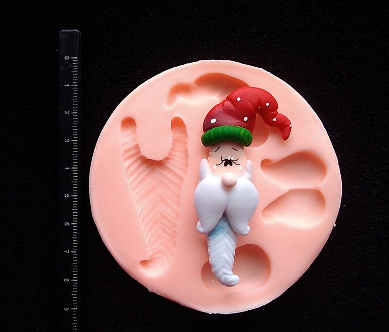 molde flexible cara de santa para fondant navidad
