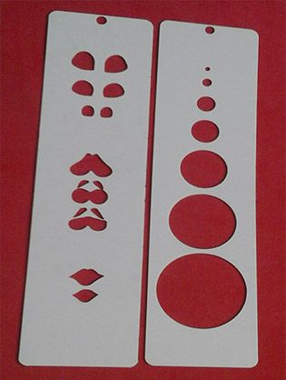 Plantilla Stencil Marcador De Ojos bocas No.4 y Círculos para eva