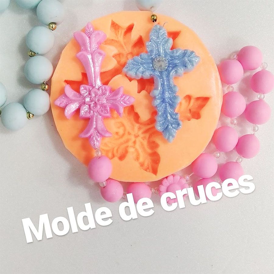 Molde en silicona Cruz x 2 Recordatorios Sociales y Eventos Religiosos