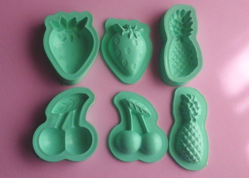 Molde para goma eva foamy frutas cereza piña y fresa inyector para fon