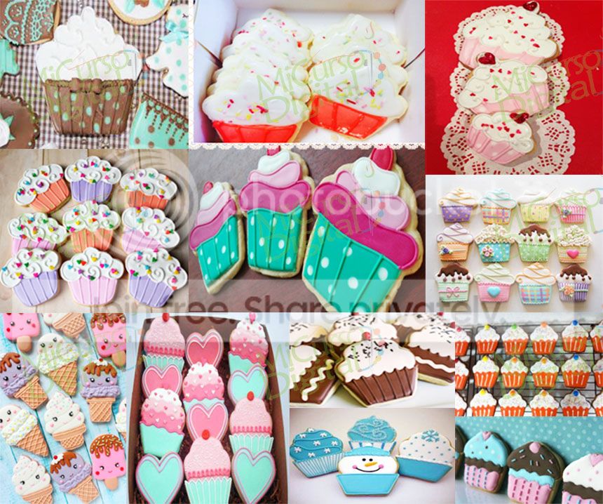 Muffins cupcake galletas decoradas fondant molde metal