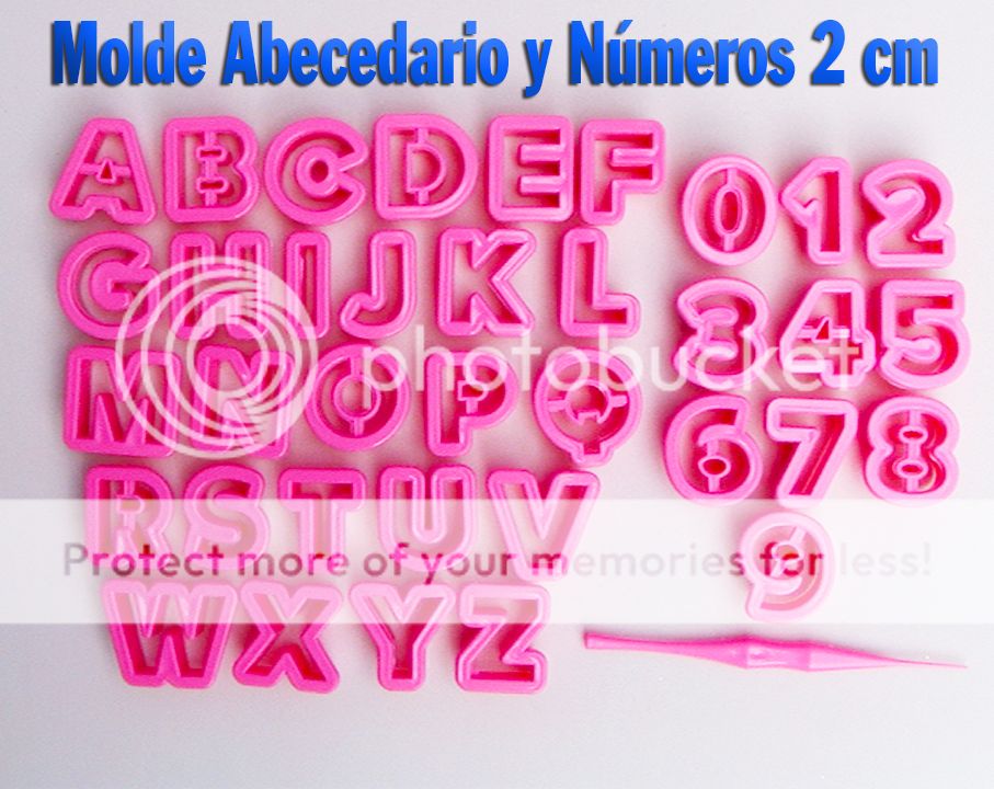 Letras alfabeto Abecedario y números 2 para decoración de tortas y pas