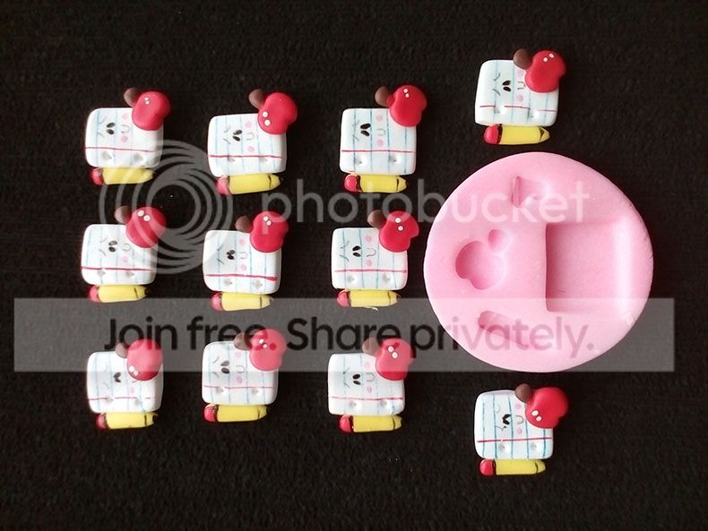 Molde en silicona cuaderno para decorar fondant pasta fría artesanías