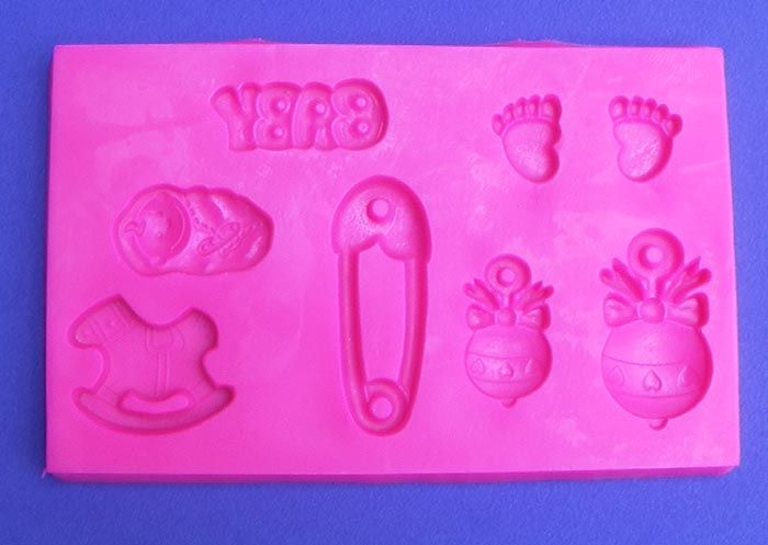 Molde flexible baby shower apliques para decorar tortas cupcakes muffi