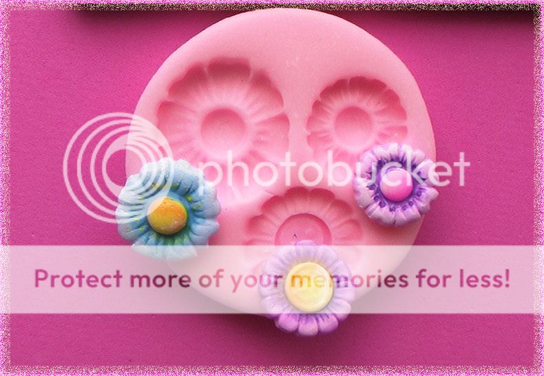Molde silicona flores botón margarita para pasta y Porcelanicrón