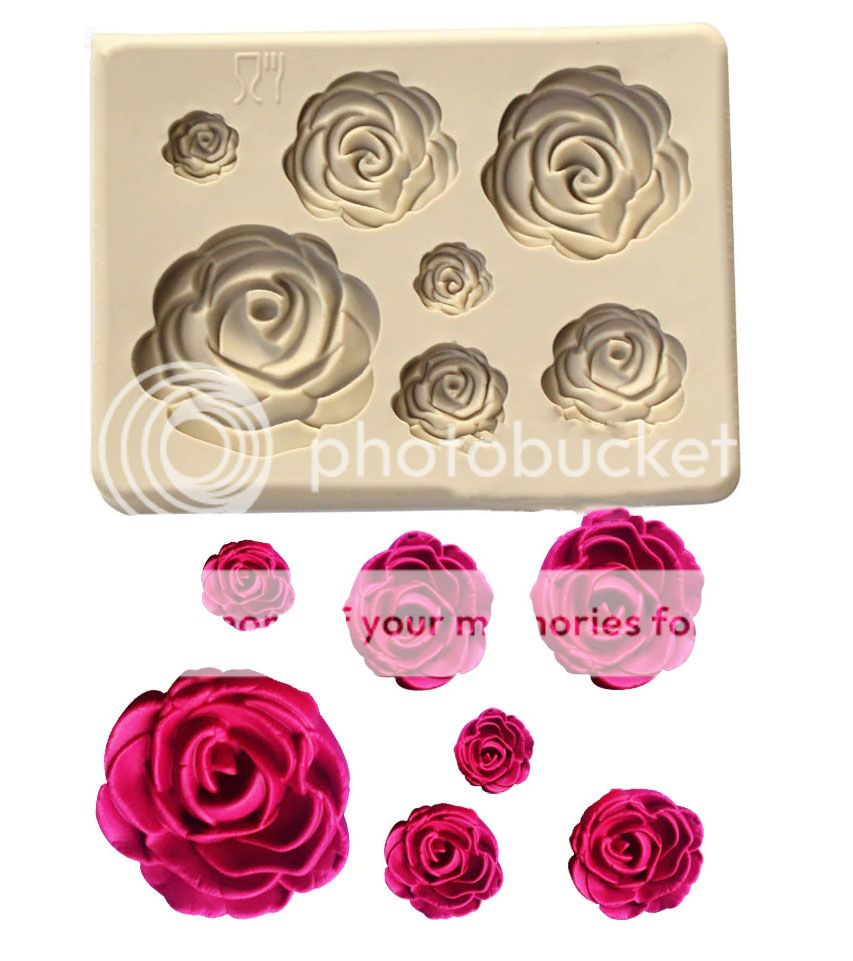 Molde Silicona Rosas 3d para fondant decorar tortas y artesanía
