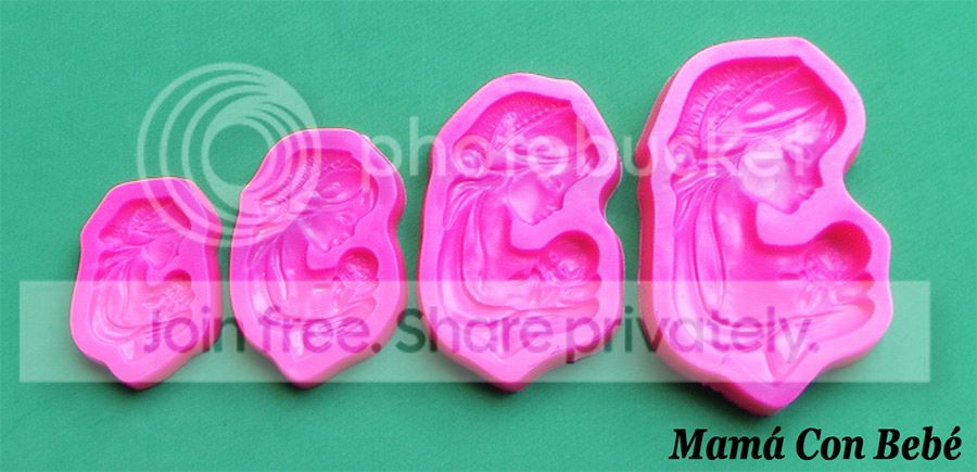 Molde Siliconado Virgen con niño para recordatorios bautizo y comunión