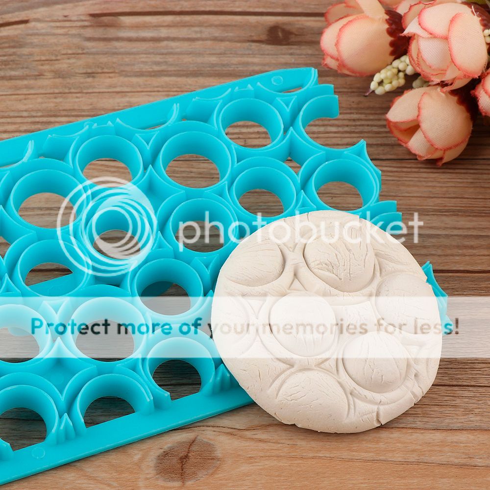 Molde plástico círculo tejido acolchado tela para galletas y tortas