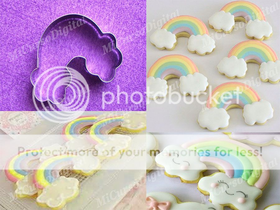 Cortador arcoiris nube para decorar galletas decoradas con fondant