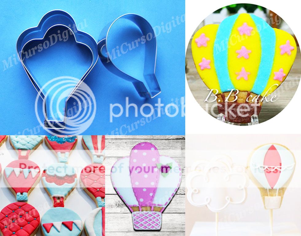 Cortador de globo aerostático para galletas decoradas con fondant 3pz