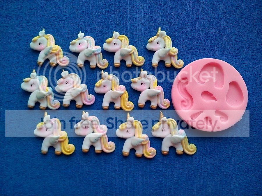 Molde silicona Pony Unicornio con alas N2 decorar tortas fondant pasta