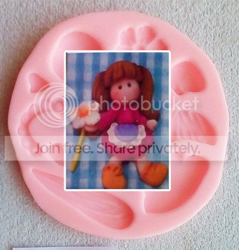 Molde silicona Muñeca fofucha magnolia para fondant y artesanías