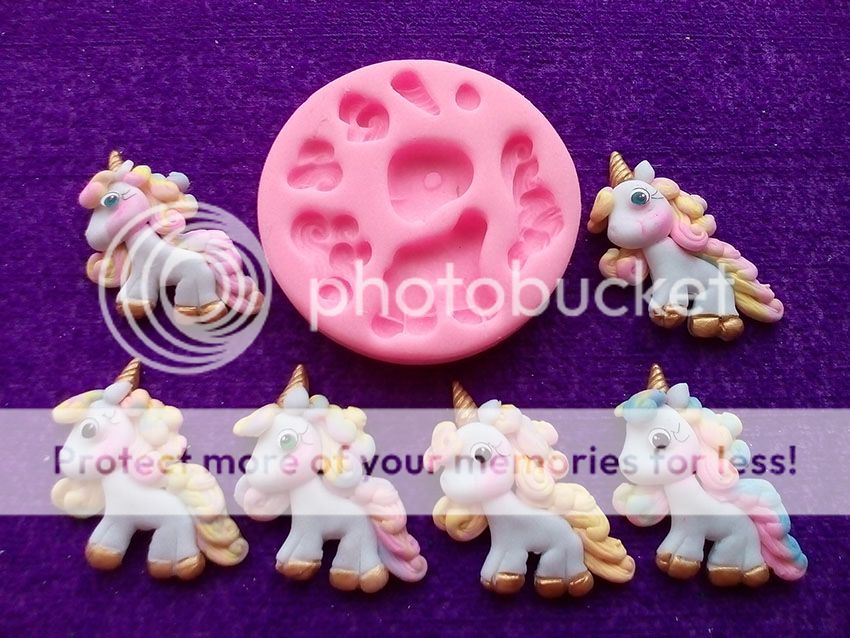 Molde silicona Pony Unicornio N1 decorar tortas fondant pasta fría go