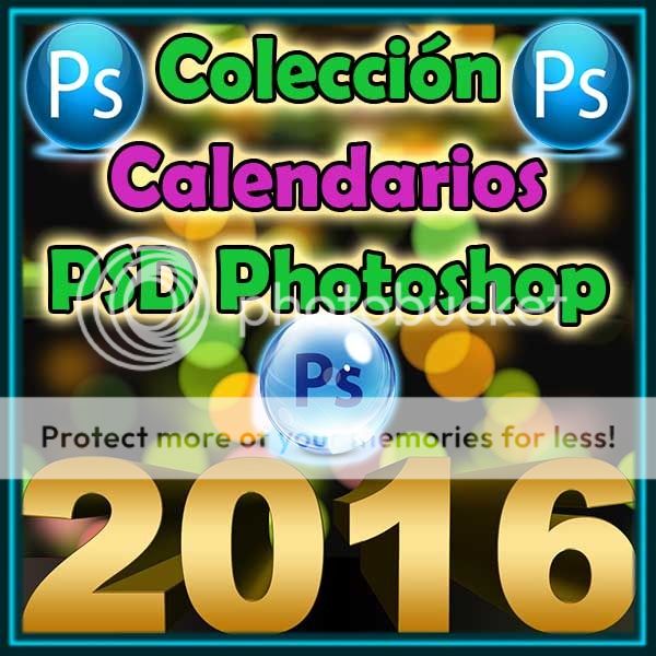 Calendarios 2016 kit imprimible plantillas psd png photoshop 3 DVD