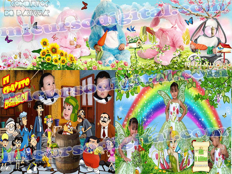 templates infantiles Fotomontajes descargar gratis psd Mosaicos Bodas  pds Matrimonios Marcos Decorativos
