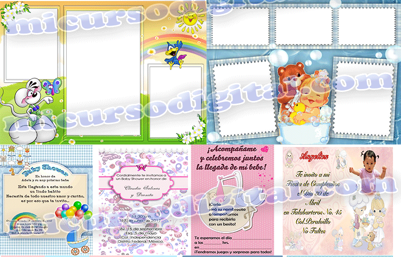 Fotomontajes gratis  Mosaicos Psds Bautizos Bebes  descargar gratis template Primera Comunión descargar gratis Tarjetas Invitación