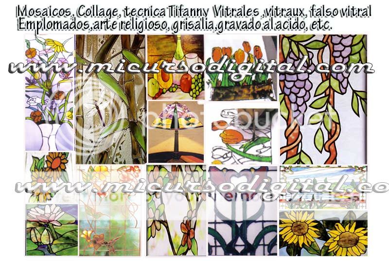 curso de vitrales tecnica Tiffany vitraux falsovitral pintura