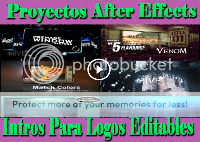 6 Plantillas para After Effects Editables Proyectos Intro Logotipos
