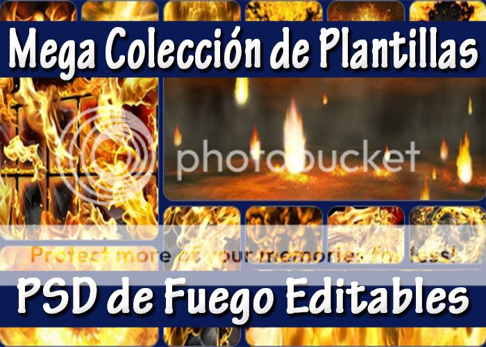 Colección Plantillas PSD Fuego Llamas Editables Photoshop Templates