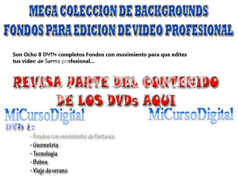 Transciones  Lienzos Movimiento Para Edición  Video Profesional   8 Fondos Animados Backgrounds Hd dvds