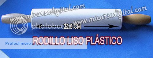 Rodillo liso plástico masa pastillaje porcelanicrón fondant