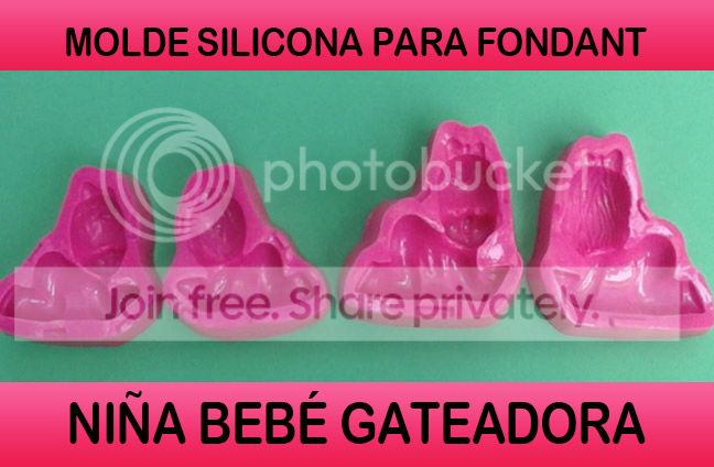 Molde siliconado Niña Gateadora para bautizo y primera comunión