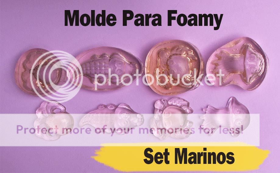 Set molde para fomi animales de mar medusa cocodrilo cangrejo foami