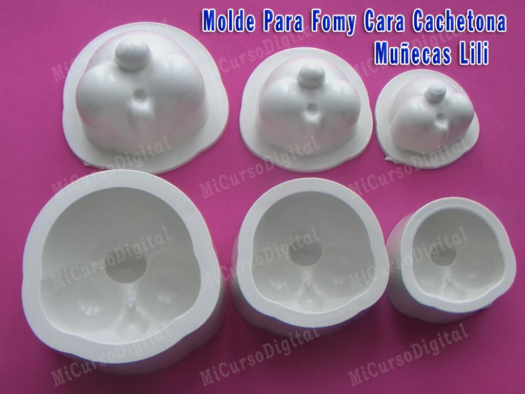 Molde para foamy cara de muñeca lili cachetn Termoforma e inyector de manualidadades