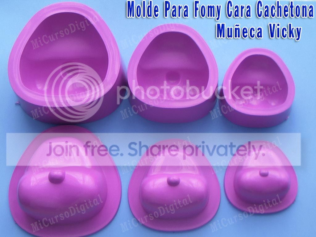 Molde para fomy cara muñeca vicky cachetona