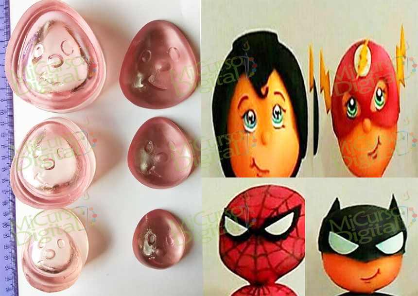 Set Molde Para Foami Caras con ojos para Muñecas o princesas