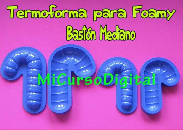 Molde Bastón Navidad Termoformado Goma Eva manualidades