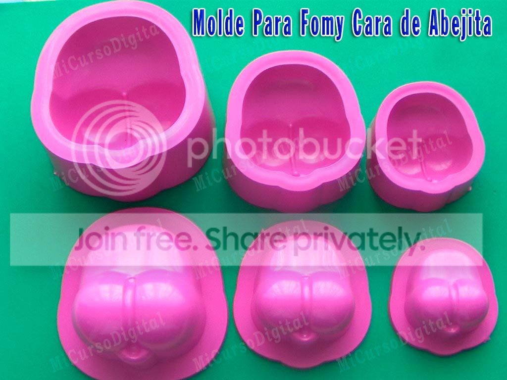 Molde para fomy cara de muñeca cachetona abejitas Termoforma e inyector