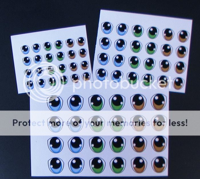 Set ojos adhesivos medida de 1cm para muñecos sticker manualidades