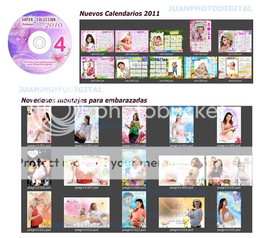fotomontajes psd photoshop calendarios embarazadas infantil