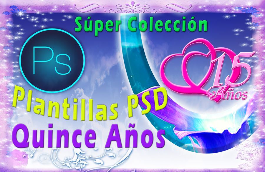 Fotomontaje Quince Años Templates para Adobe Photoshop Plantilla PSD